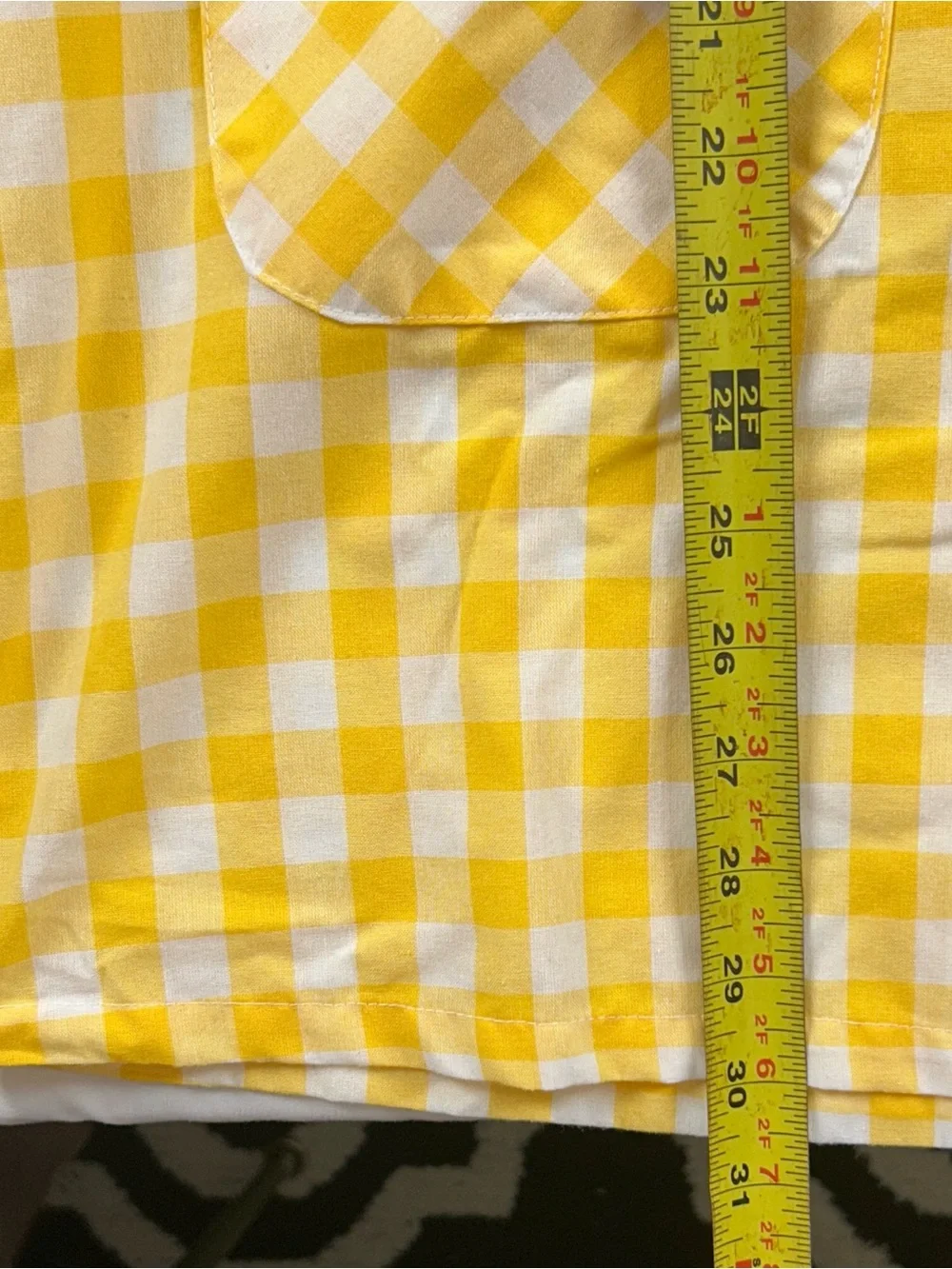 Sanrio Pochacco 319341 Yellow Gingham Tunic Apron